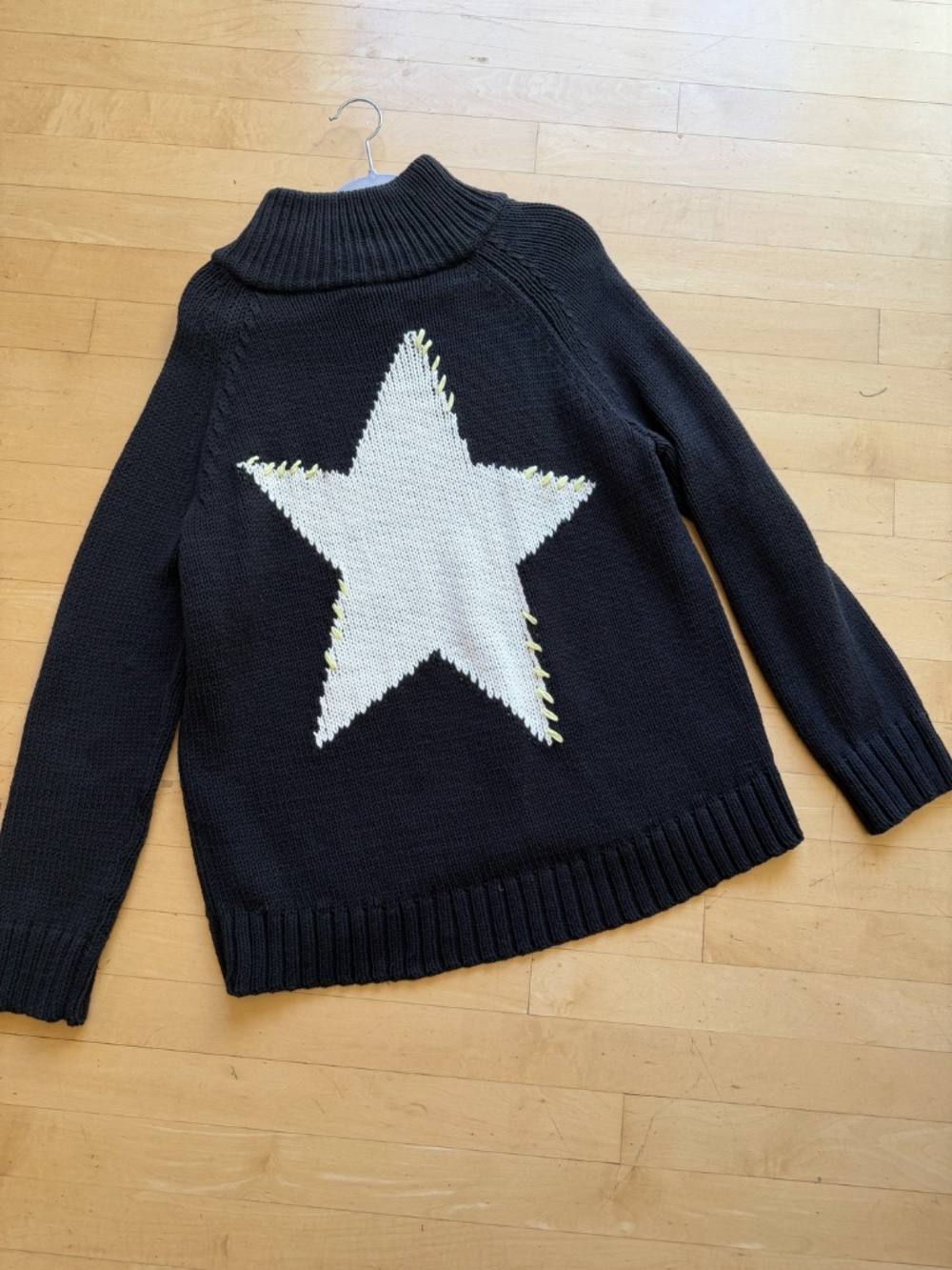 Lisa Todd Black Starlite zip funnel neck sweater, M, CB2837 - Picture 4 of 6